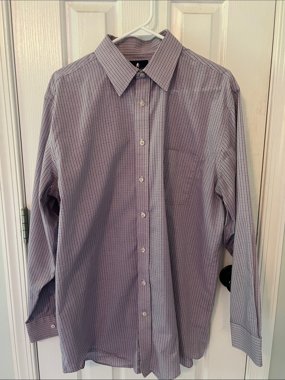 Stafford Men's Purple Micro-Check Dress Shirt
